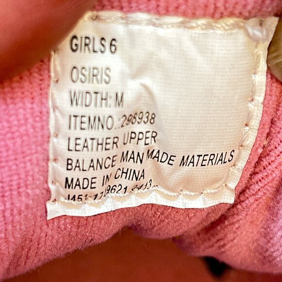 Osiris MidTown Girls Pink/Black Zebra Sneaker Shoes Size 6M - Picture 9 of 12